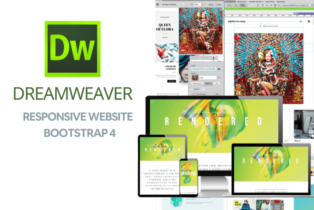 Adobe Dreamweaver web design tools 